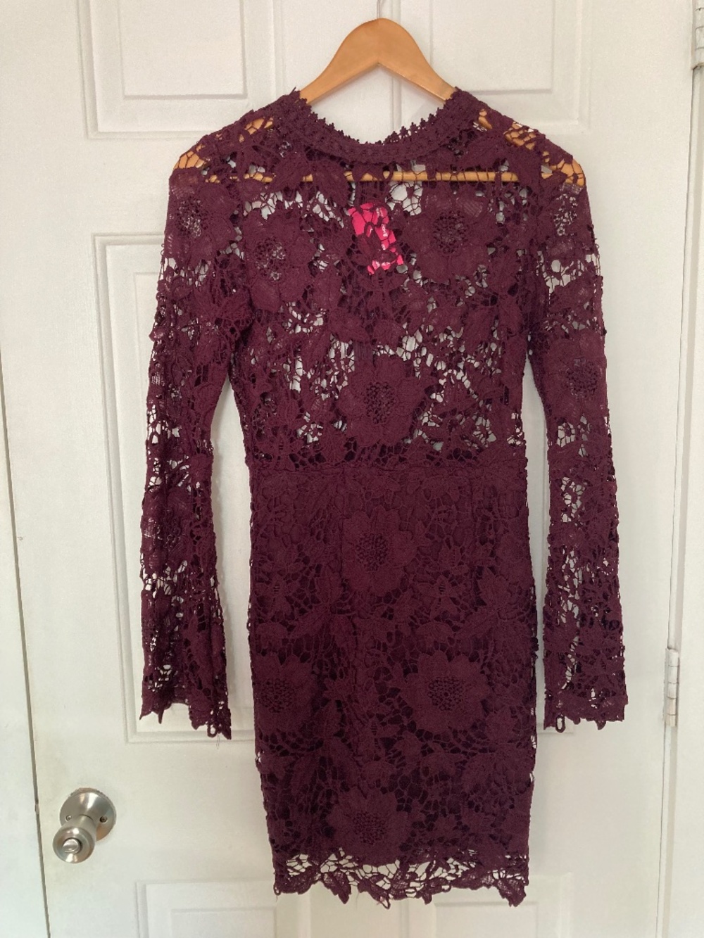 L'atiste Vintage Burgandy Floral Cut-Out Dress Size S